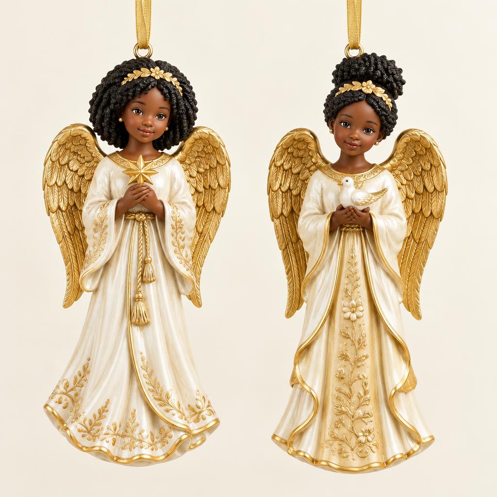 Black Angel Keepsake Ornaments (2 pc)