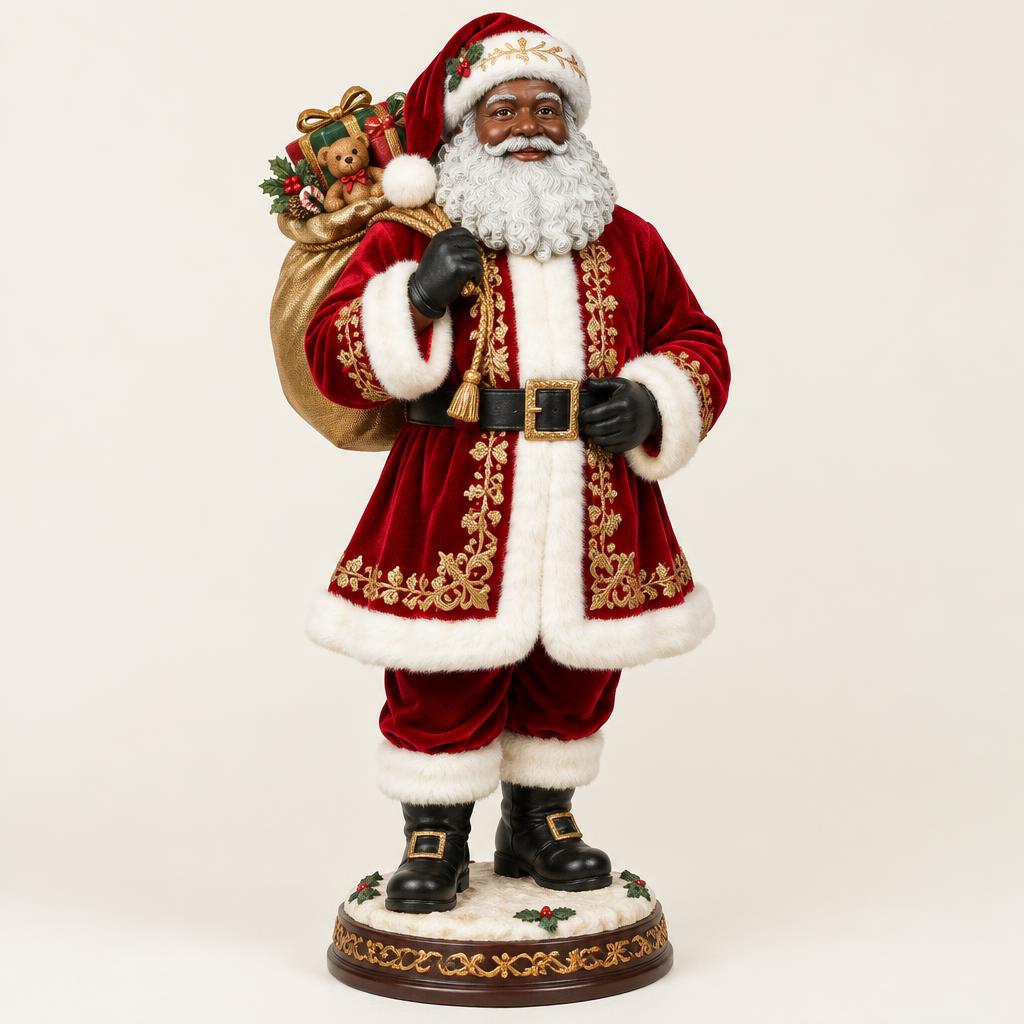 Black Santa in Crimson Velvet