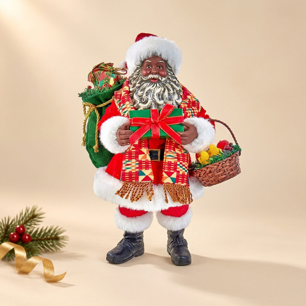 Kente Santa Claus Figurine (12 in)