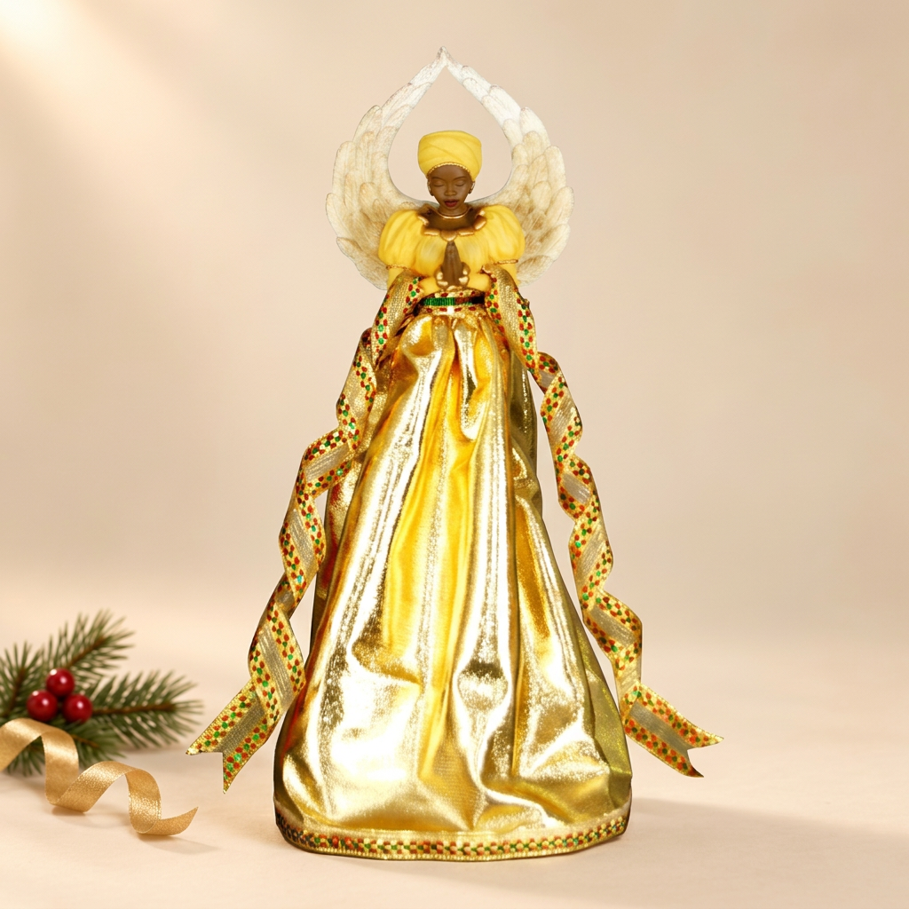 Serenity Angel Tree Topper — Gold (14 in)