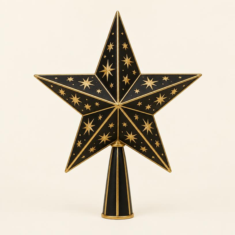 Celestial Black & Gold Star Topper
